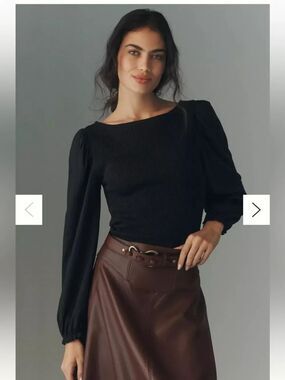 Nation Los Angeles Aidan Long-Sleeve Smocked Top NWT Anthropologie